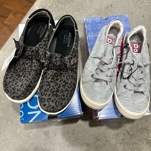 2 pairs!  Arizona Jean Company Black and Pop Gray Sneakers